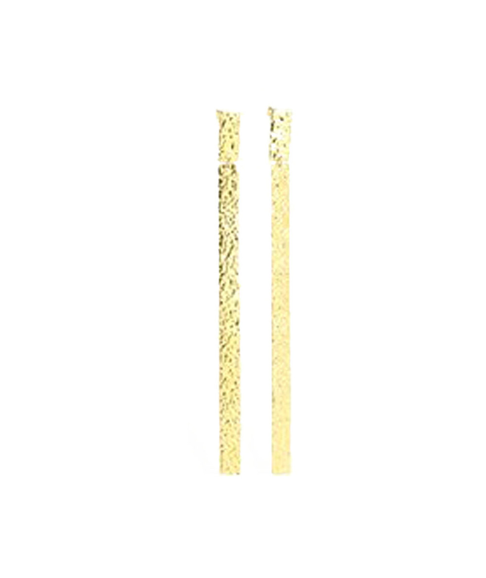 boucles d'oreilles longues acier doré martelées