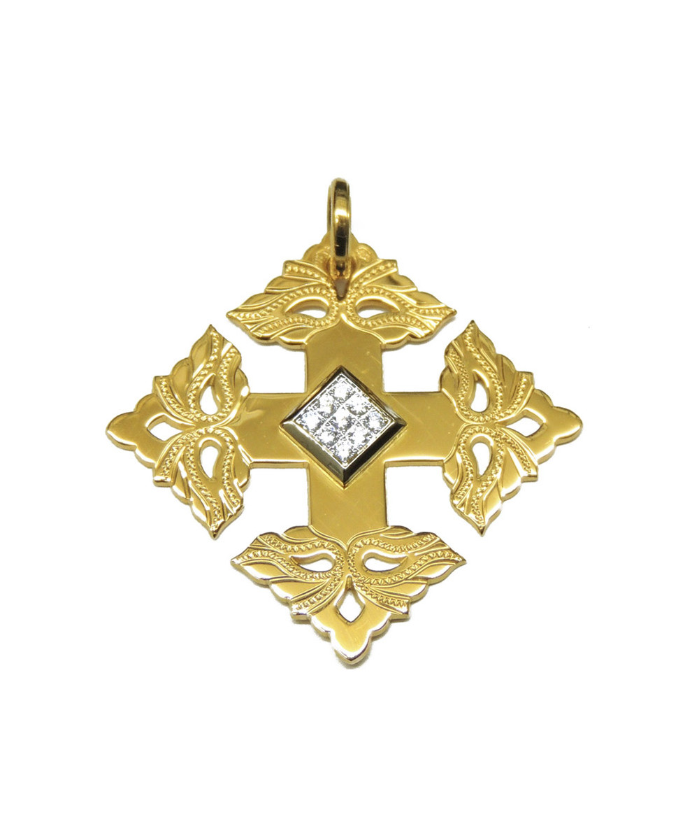 Croix de Megève avec le carré de la sagesse en diamants