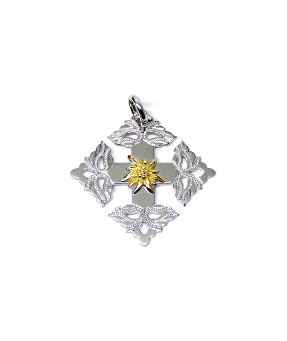 croix-Megève-Edelweiss-bicolore-750 de 3.5cm JOLY-POTTUZ