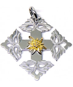 croix-Megève-Edelweiss-bicolore-750 de 3.5cm JOLY-POTTUZ