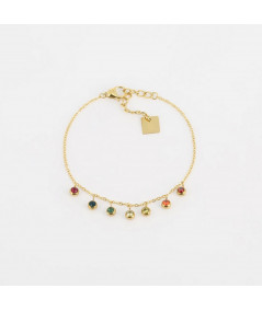 bracelet ZAG Aum en acier doré cristal multicolor