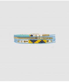 Bracelets multi rangs perles et perles multi color