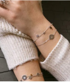 bracelet acier lune éoile et pastilles ZAG