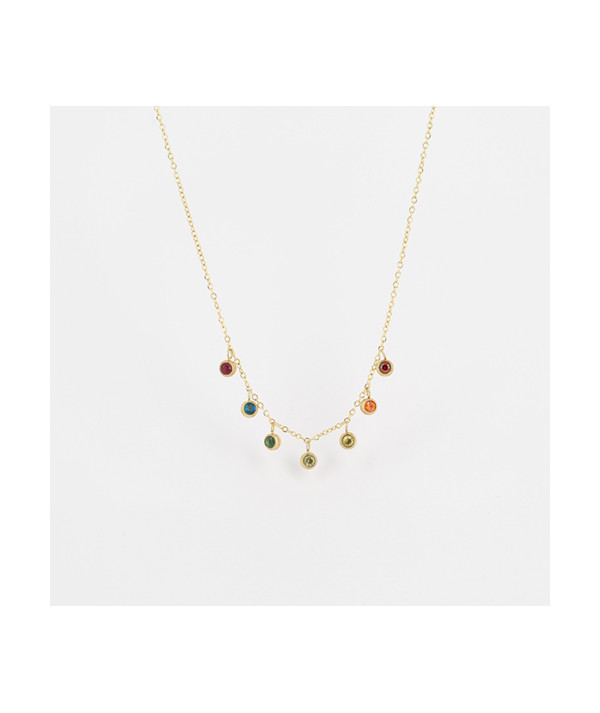 collier avec les 7 couleurs de 
 chakras