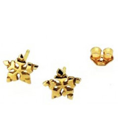 boucles d'oreilles cristal de neige or jaune 750