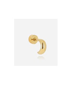 boucles d'oreille à l'unité Piercing en acier doré demi cercle fermeture plate au dos  Zag