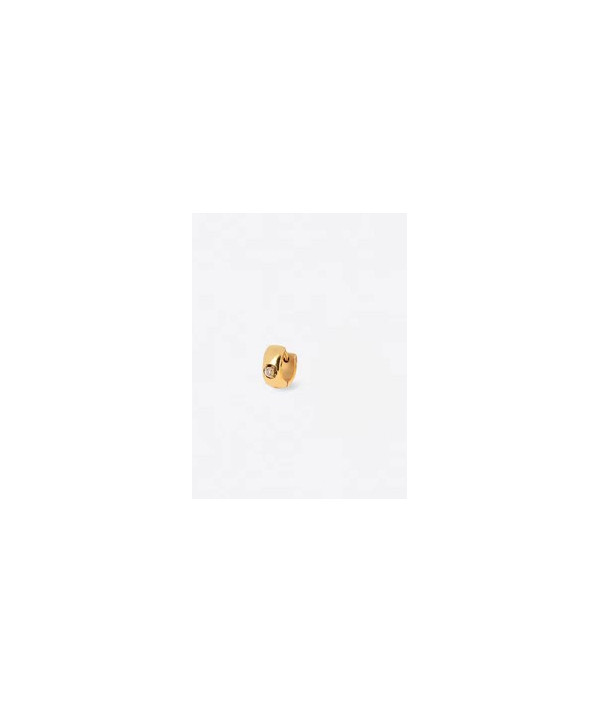 créole en acier doré Piercing avec un zirconium au centre vendu à l'unité Zag
