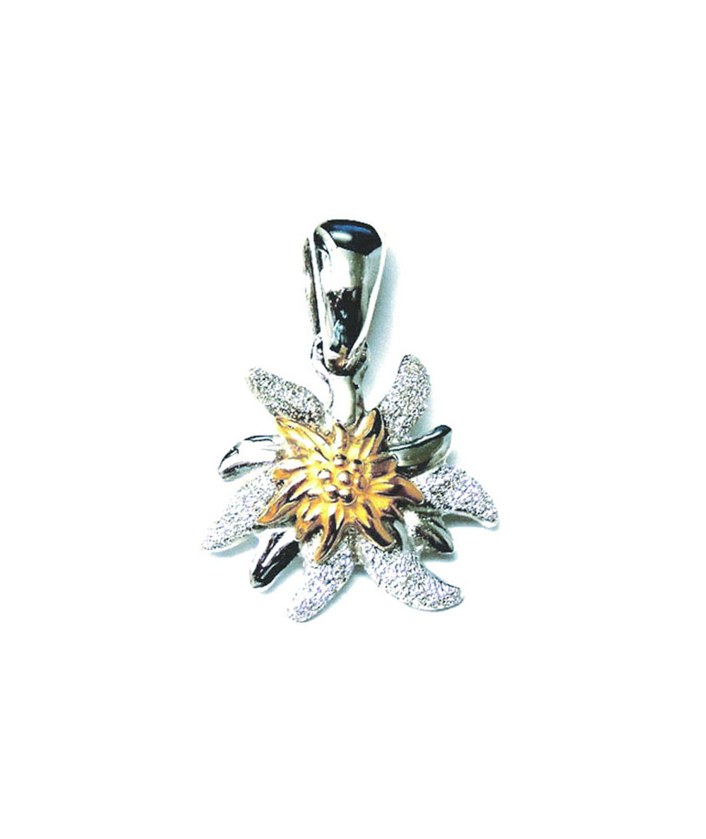 pendentif edelweiss double en or 750 joly-pottuz bijoutier Megève