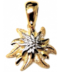 pendentif edelweiss double en or 750 joly-pottuz bijoutier Megève