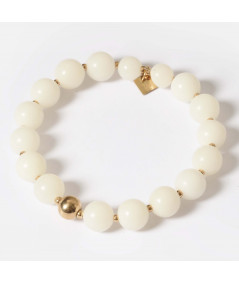 Bracelet Zag Maha en perles de Bodhi et perles dorées joly-Pottuz //Megève