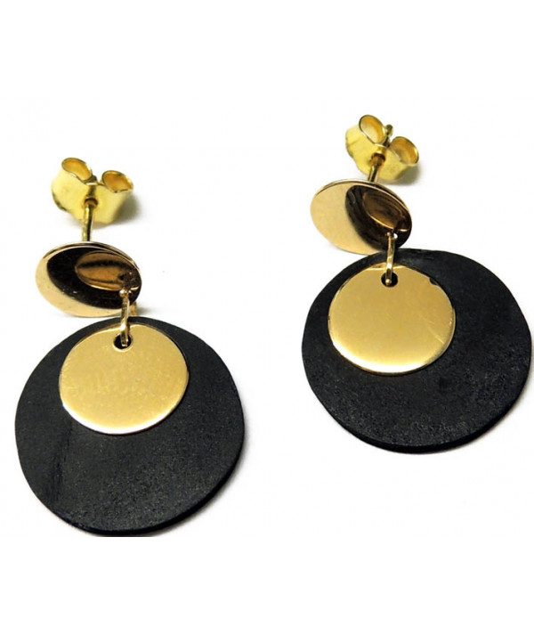 Boucles d'oreilles ardoise motif cercle en Or 750