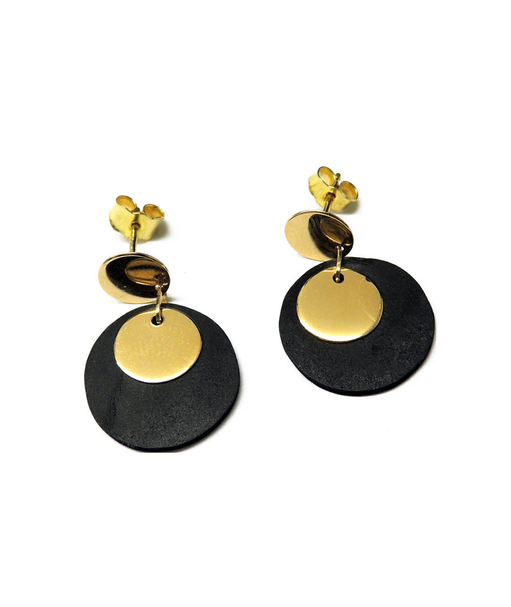 Boucles d'oreilles ardoise motif cercle en Or 750