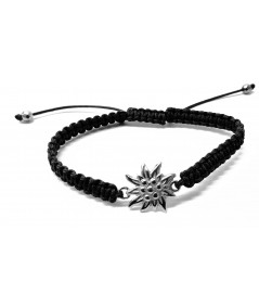 Bracelet  Edelweiss or blanc cordon noir  Joly-pottuz Megève