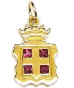 Pendentif blason Savoyard avec pierres précieuses :Rubis