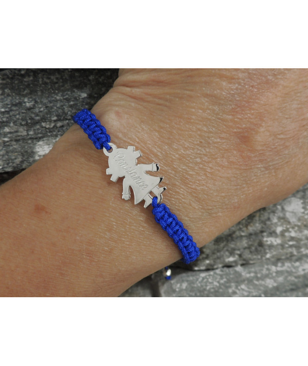 bracelet avec bambin fille ou garçon cordon tressé de couleur// Joly-Pottuz Megève//