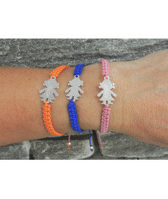 bracelet avec bambin fille ou garçon cordon tressé de couleur// Joly-Pottuz Megève//