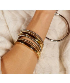 bracelet jonc ZAG en acier doré //en vente bijouterie Joly-Pottuz Megève//