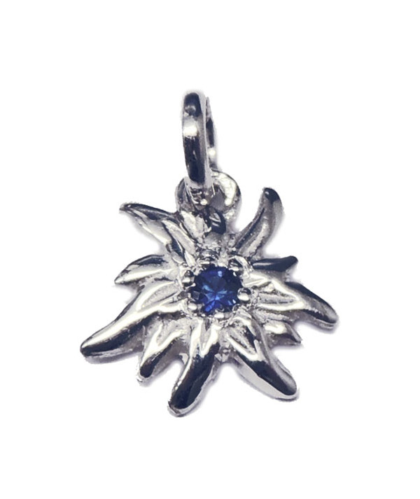 Edelweiss en or blanc avec un saphir bleu