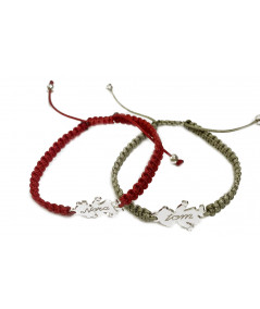 bracelet avec bambin fille ou garçon cordon tressé de couleur// Joly-Pottuz Megève//