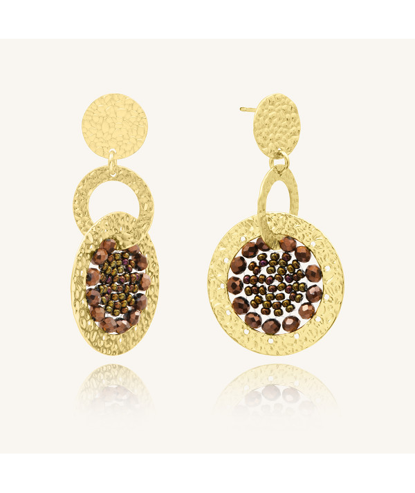Boucles d'oreille Isabella  avec perles et cristaux colorés