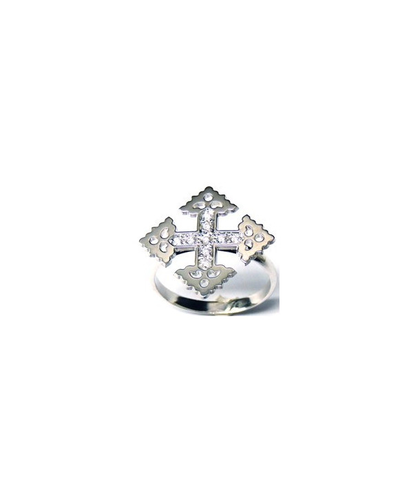 BAGUE CROIX SCIENTILLANTE DE DIAMANTS