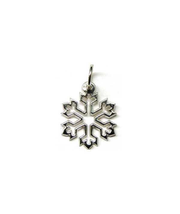 Pendentif flocon de neige , cristal en or 750  blanc  par JOLY-POTTUZ joaillier Megève