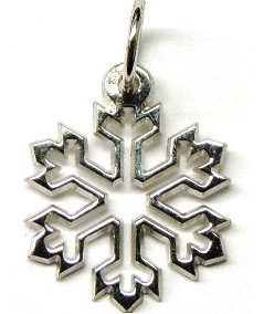 Pendentif flocon de neige , cristal en or 750  blanc  par JOLY-POTTUZ joaillier Megève