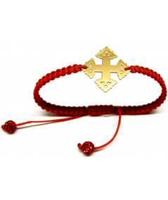 Bracelet Croix de Megève sur cordon bijouterie JOLY-POTTUZ