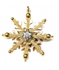 Pendentif cristal de neige or 750 et Diamant par JOLY-POTTUZ  joaillier Megève