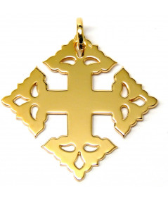 croix  de Megève lisse or jaune 750