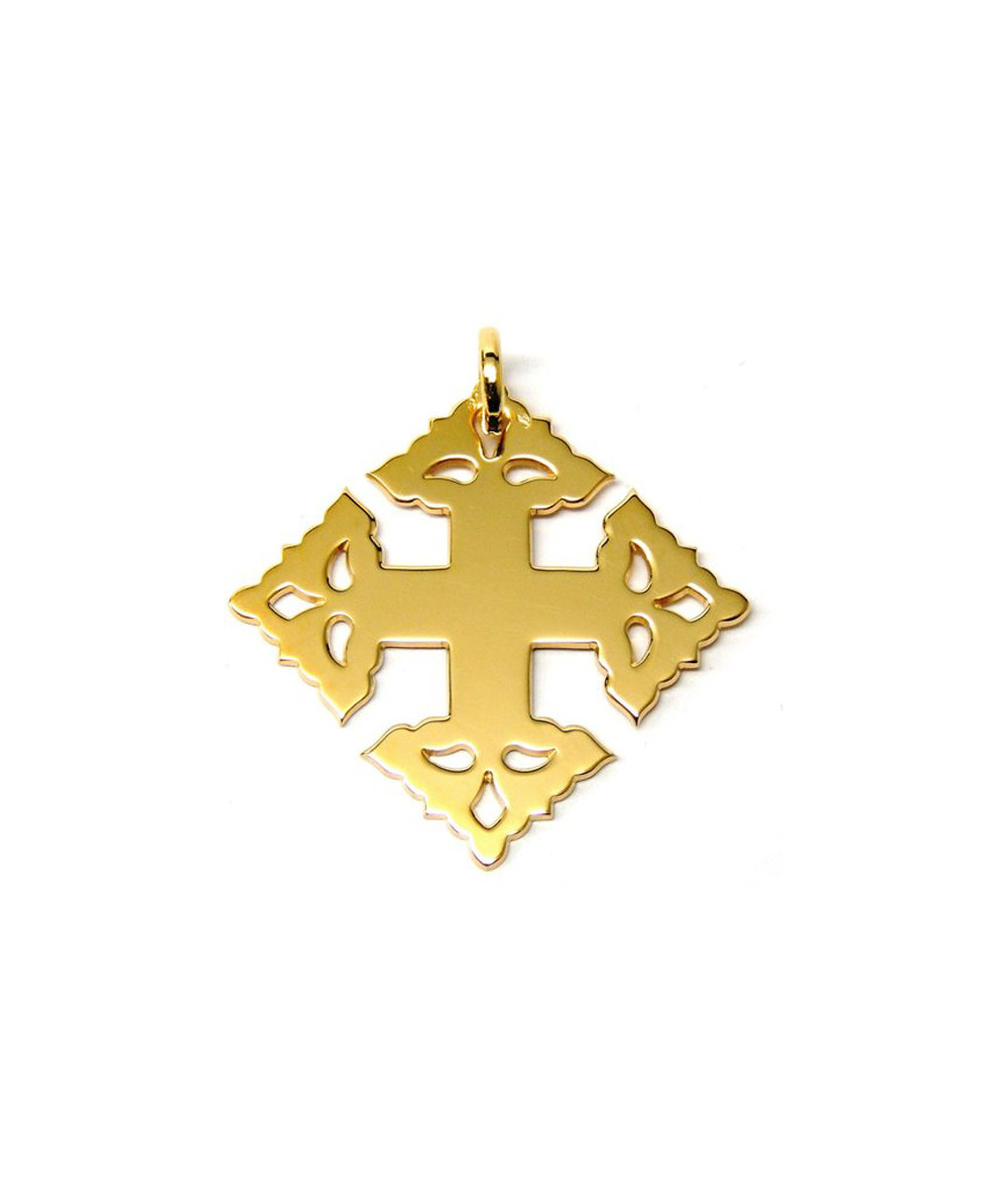 Croix de Megève lisse or jaune 750 //JOLY-POTTUZ Megève//