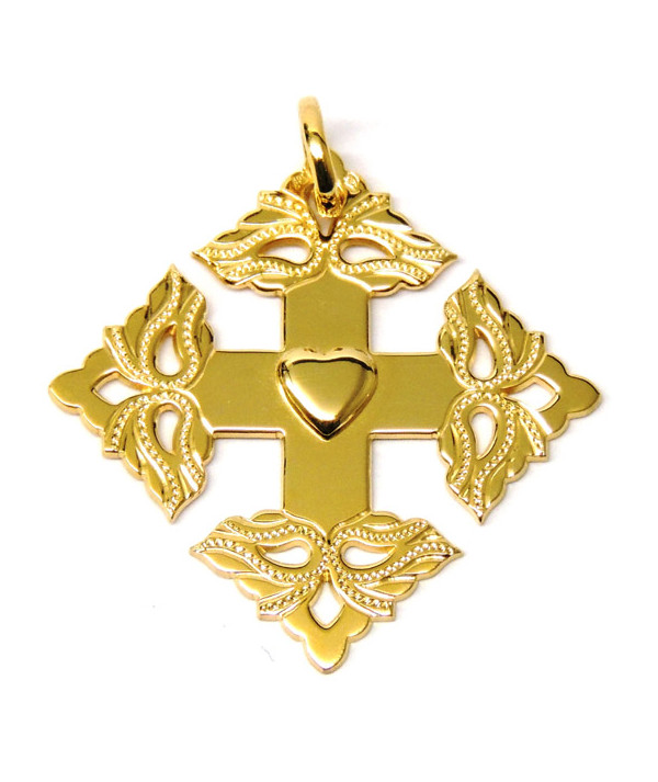 Croix-Megève ciselée -coeur de Savoie -joly-Pottuz