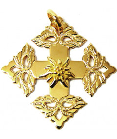 Croix-Megève- ciselée -edelweiss -joly-Pottuz