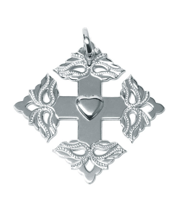 Croix-Megève-coeur-savoyard-or blanc 750-joly-pottuz