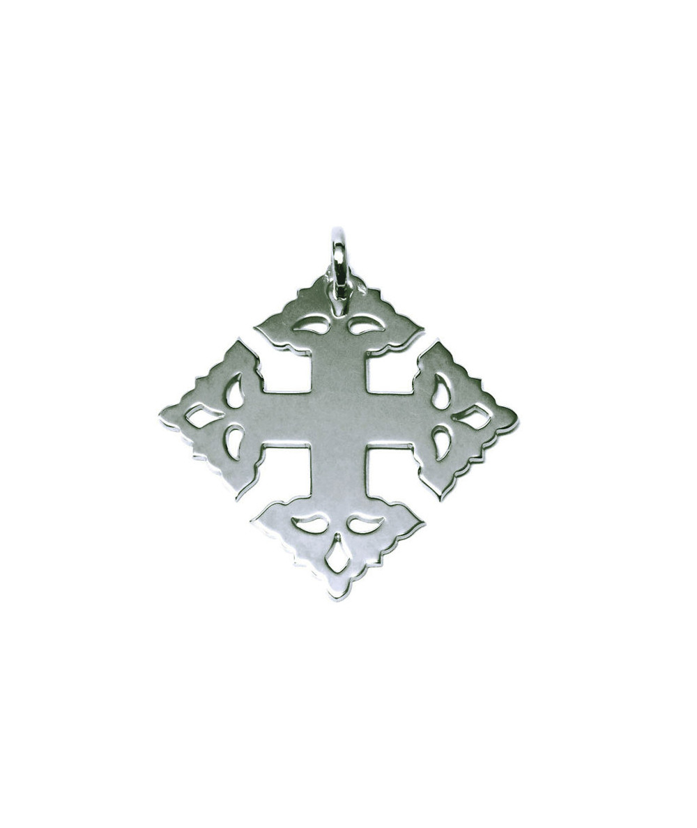 Croix de Megève lisse or blanc 750 JOLY-POTTUZ Megève