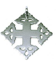 Croix de Megève lisse or blanc 750 JOLY-POTTUZ Megève