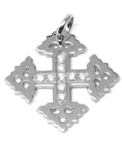 Croix-Megève-2 cm-Diamant-or blanc -750-Joly-pottuz