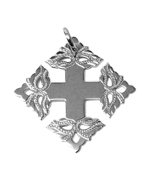 Croix-Megève-ciselée-or blanc-3,5cm- 750-Joly-pottuz