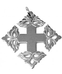 Croix-Megève-ciselée-or blanc-3,5cm- 750-Joly-pottuz