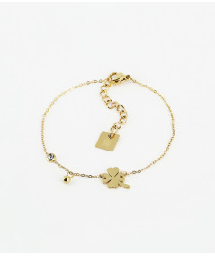 bracelet acier doré trèfle  marque ZAG