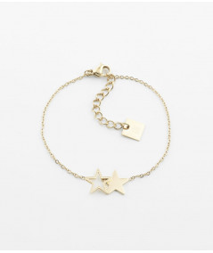 Bracelet ZAG   Acier doré avec Etoiles
