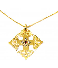 croix-megève-rubis-diamant-chaine or 750-joly-pottuz