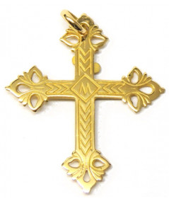 croix de Megève avec Christ et M de Marie en or 750/m Joly-Pottuz Megève
