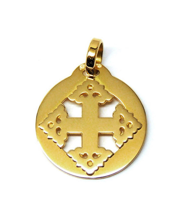 Croix-Megève-Médaille- or jaune 750