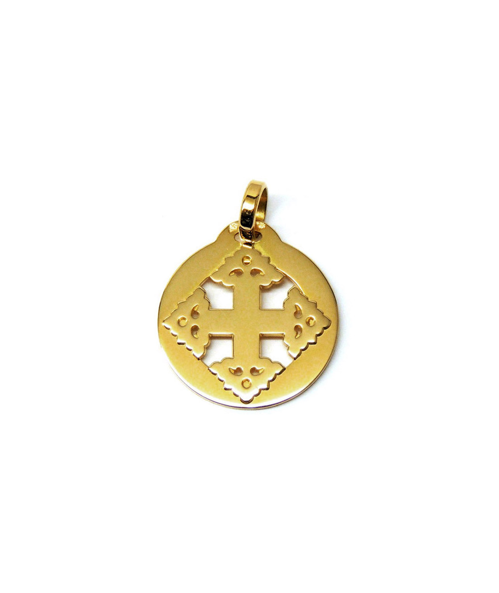 Croix-Megève-Médaille- or jaune 750