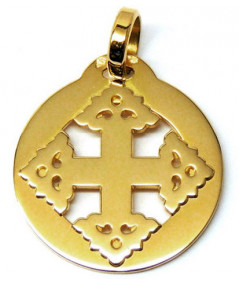 Croix-Megève-Médaille- or jaune 750