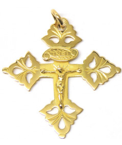 recto de la Croix de Megève 4cm avec Christ en Or ou Argent