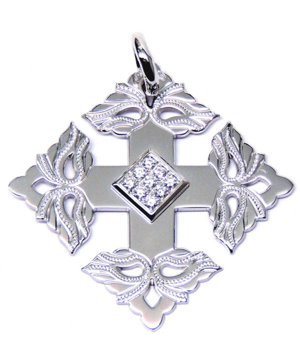 Croix de Megève diamant carré sagesse joly-pottuz