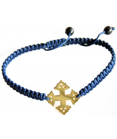 Bracelet-croix-Megève-or-cordon tressé-Joly-Pottuz