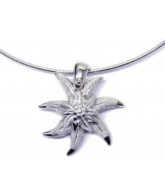 Pendentif Edelweiss-argent-joly-pottuz-Megève